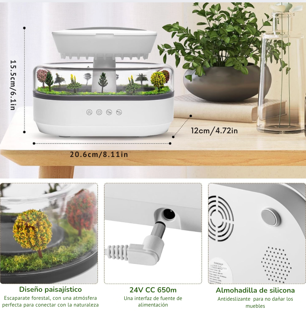 Humidificador Raindrop con Aromaterapia